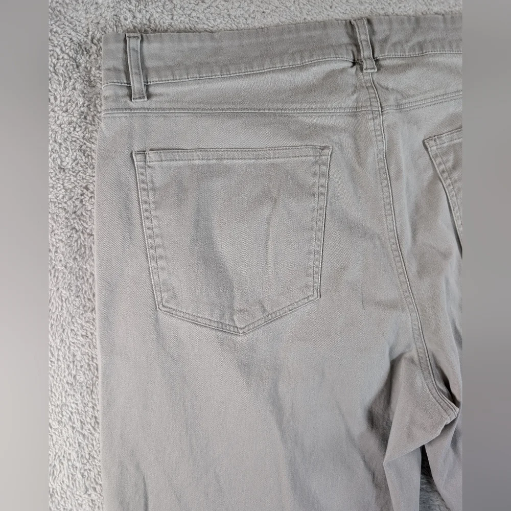 Hickey Freeman Men Grey 5 Pocket Straight Leg Stretch Cotton Pants 34x30